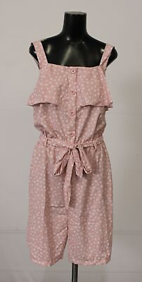 #ad Okie And Lou Women#x27;s Jump Into Summer Polka Dot Mom Jumpsuit CL8 Pink Size XL