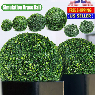 #ad Artificial Topiary Ball Grass Ball UV Protected Faux Boxwood Decor Balls