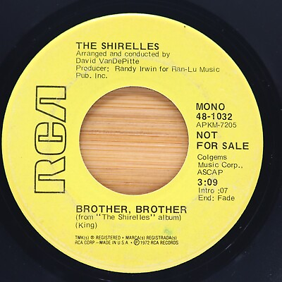 #ad THE SHIRELLES BROTHER BROTHER SUNDAY DREAMING SOUL 45 *PROMO* RCA