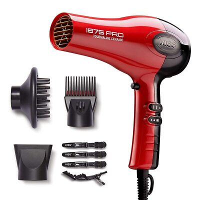 #ad Ceramic Hair Dryer 3 Heat Settings 2 Speed Slide Switch Cool Shot Button