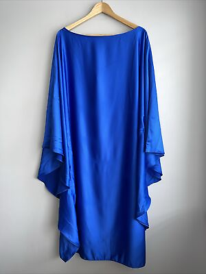 #ad River Island Plus Blue Satin Swing Midi Dress Size UK 22 BNWT RRP £65