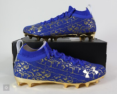 #ad NEW Under Armour Spotlight Lux Suede 2.0 Blue Cleats 3024251 402 Mens Sz 11 12