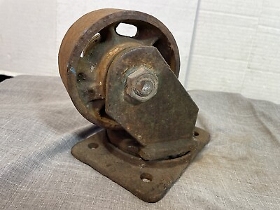 #ad Vintage Steel amp; Cast Iron Industrial Swivel Caster Wheels Heavy Duty 21lbs