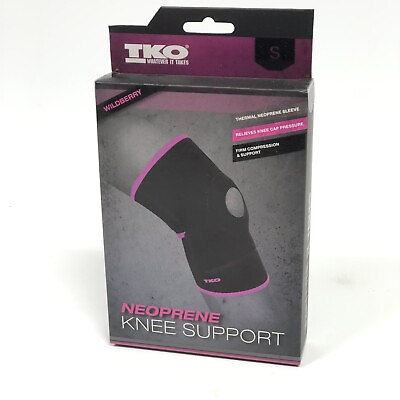 #ad TKO Small Neoprene Knee Support Brace Thermal Sleeve Pink amp; Black New