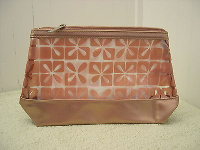 New Clinique Brown Clear Cosmetic Makeup Bag $8.77
