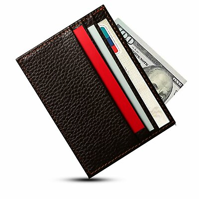 #ad Mens Slim Leather Wallet Card Holder Front Pocket Wallets Credit ID Pocket Thin
