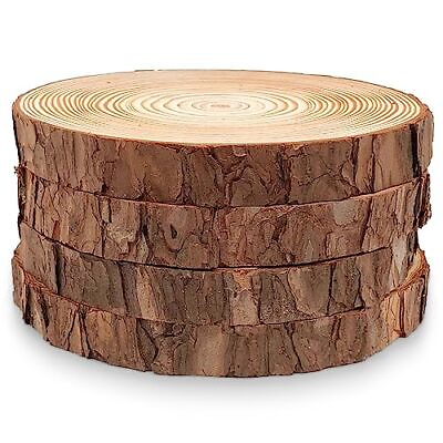 #ad 4 Pack Large Unfinished Wood Slices 7 8 Inch Wood Round Circles with Tree