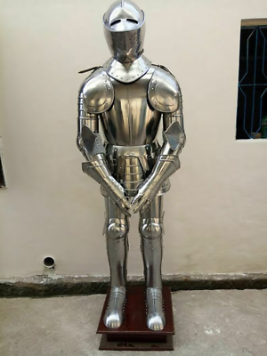 #ad Medieval Knight Suit of Templar Armor W Tunic Combat Full Body Armour Stand