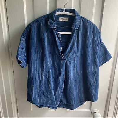 #ad Madewell Courier Button Back Shirt in Cecile Stripe