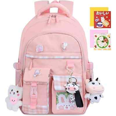 #ad Pink Backpack School Travel Cute Bookbag Elementary School Aesthetic Backpack