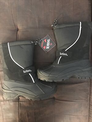 New Mens Totes Waterproof Snow Boots Size 8M Wave Black $51.00