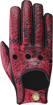 #ad Python Embossed Leather Full Finger Driving Gloves Car amp; Motorcycle Riding