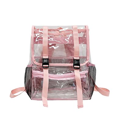 #ad Clear Backpack Transparent Bookbag See Through Schoolbag with Padded Adjustab...