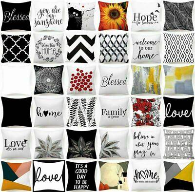 #ad Cushion COVERS White Black Soft Double Sided Decorative Throw Pillow Case 18x18quot;