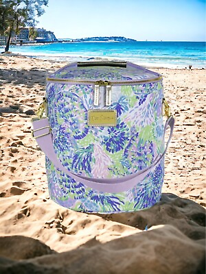 #ad Lilly Pulitzer Insulated Soft Beach Cooler Adjustable Shoulder Strap And Handle
