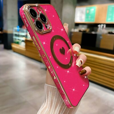 #ad Compatible with iPhone 13 Pro Max Magnetic Glitter Case 6.7 Inch Luxury Love...
