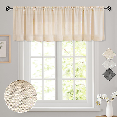 #ad Valance Curtains Tier for Kitchen Linen Cafe Window Short Curtain for Bathroom