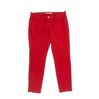 #ad Old Navy The Rockstar Legging Women#x27;s size 16 Red Denim Jeans