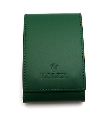 #ad New Genuine Rolex Green Leather Travel Storage Protection Service Premium Pouch