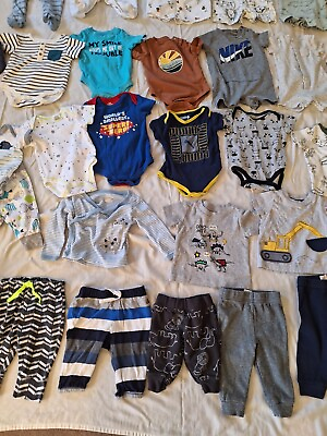 #ad Boys Baby Clothes 40 Piece LOT 3 Months 3 6 Months Mixed Brands