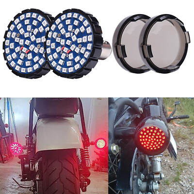 #ad 2x Motorcycle Front Rear 1157 Turn Signal Red Bulbs For Harley Street Glide