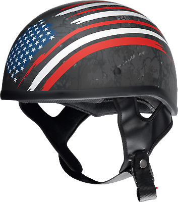 #ad Z1R CC Beanie Justice Helmet Red White Blue DOT 1 2 Shell
