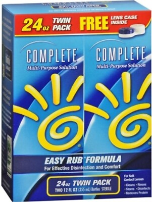 #ad 24 oz Twin Pack COMPLETE Multi Purpose Solution Easy Rub Formula 01 25 Lens Care