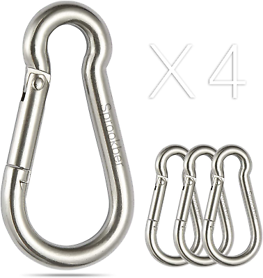 #ad Stainless Steel Carabiner Spring Snap Hook 304 Stainless Steel Heavy Duty Clip
