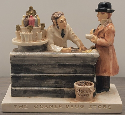 #ad Vintage Sebastian Handcast Hand Painted Miniature The Corner Drug Store Figurine