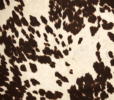 #ad Suede Velvet Cow print fabric Udder Madness Upholstery CHOCOLATE 54quot; Wide