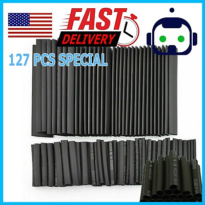 #ad 127pcs Heat Shrink Tubing Electrical Wire Insulation Cable Connection Sleeve Kit