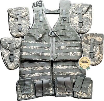 #ad MOLLE II US Army Tactical Vest Bundle w 10 Pouches Support Infantry Kit ACU