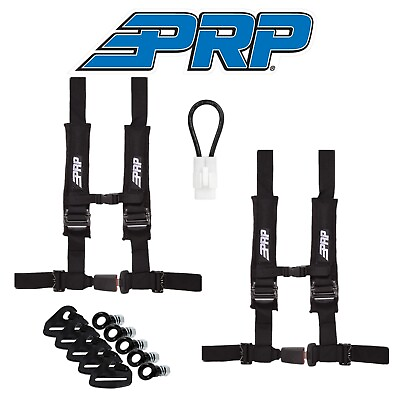 #ad PRP 2 Black 4 Point Harness Seat Belt Bypass Clip In Kit For Yamaha YXZ1000R