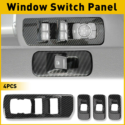 #ad Carbon Grain Window Lift Adjust Switch panel trim For 2015 Ford F150 Inner