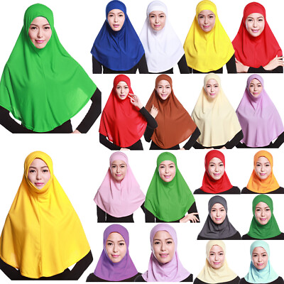 #ad Ramadan One Piece Hijab Wrap Shawl Muslim Women Instant Pull On Ready Headscarf