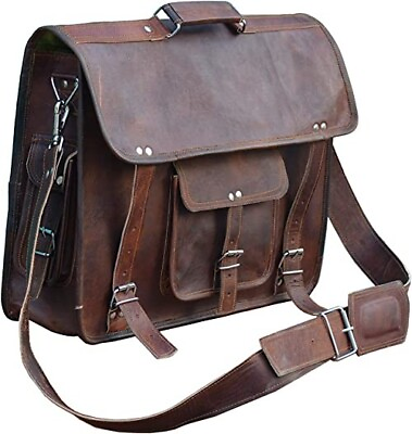 #ad #ad 18 Inch Vintage Computer Leather Laptop Messenger Bags For Men and Women