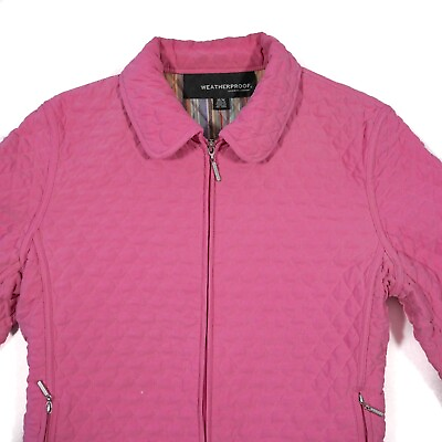#ad Weatherproof Garment Co Women#x27;s Jacket Coat Size Med Pink Quilted Nice Shape
