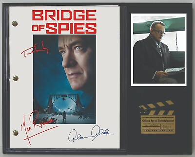#ad Bridge Of Spies Reproduction Signed Movie Script Wood Plaque Display