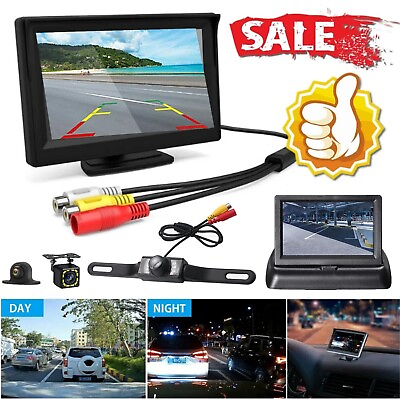 #ad Car Rear View Backup Camera Reverse Waterproof Parking System Cam LCD Monitor