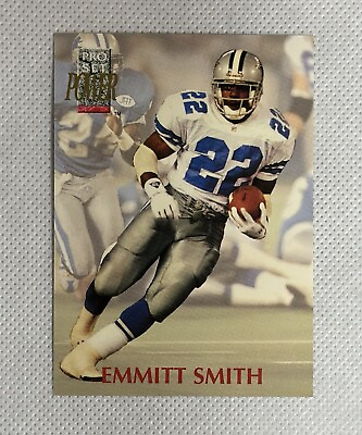 #ad 1992 Pro Set Power Emmitt Smith #22 Football Card Dallas Cowboys HOF