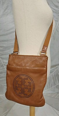#ad TORY BURCH Brown Crossbody Leather Bag Great Condition