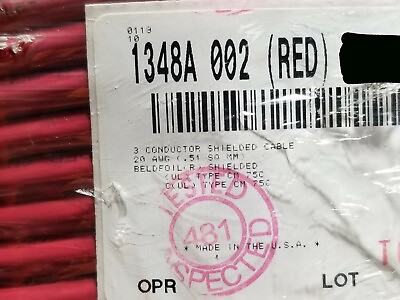 #ad Belden 1348A 20 3C Multi Shield Twist Pair Mitsubishi CC Link Cable Red 25ft
