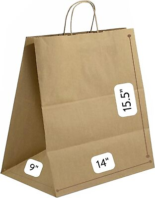 #ad #ad 14quot;x9.5quot;x15.5quot; H Brown Kraft Paper Shopping Bag with Twisted Handles Cargo Bag