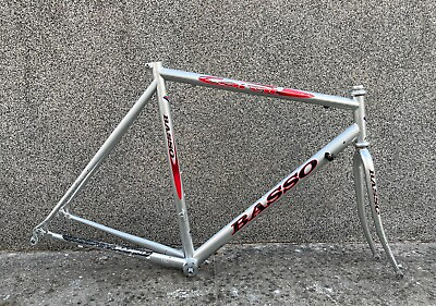 #ad BASSO CORAL 55 CM STEEL ROAD BIKE FRAME CAMPAGNOLO BB AND HEADSET