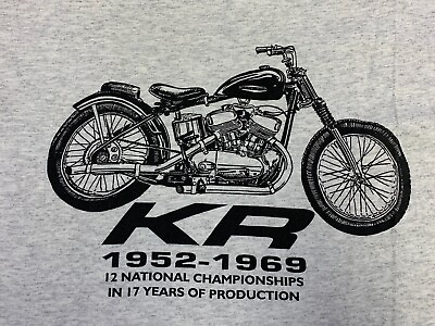 #ad VTG Y2K Harley Davidson KR Motorcycle Racing T Shirt 2 Side Dealer Gildan Sz M
