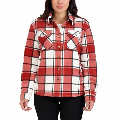 #ad Sage Ladies#x27; Plush Shirt Jacket Red XL New With Tags