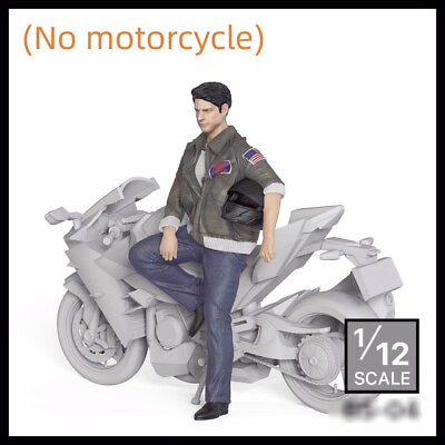#ad 1 12 resin figure model Modern Motorcyclist No motorcycle unpainted unassembled
