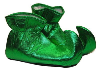 #ad #ad Green Elf Shoes Shiny Cloth Costume Christmas Xmas Jester Gift Boots Elves Movie
