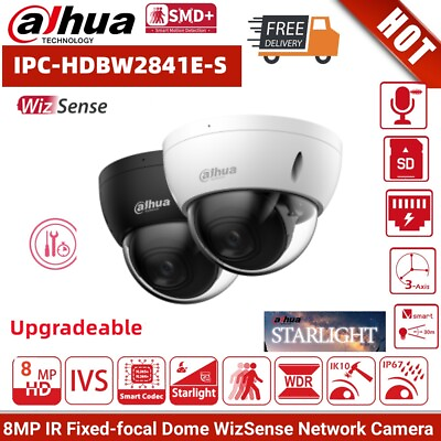 #ad New Dahua 4K 8MP AI Mic Starlight IP Camera IPC HDBW2841E S POE Home security IR