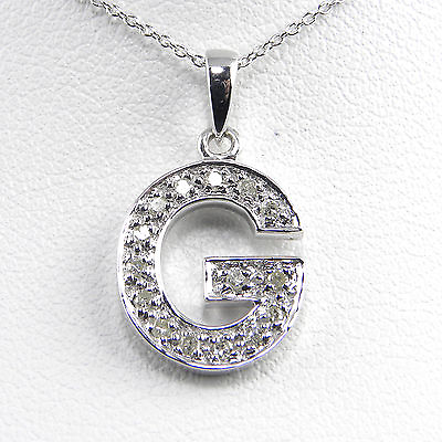 #ad 14KT Genuine Diamond Initial quot;Gquot; With 14KT Chain